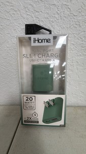 Dual Port Slim Charge USB-C & USB-A by iHome