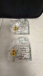 Heart-Shaped Acrylic Pastor Appreciation Plaque - Lot of 2