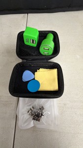Tech & Go Green Dual-Port USB Wall Charger & Green 12V DC VehicleCar Power Adapter w Travel Case