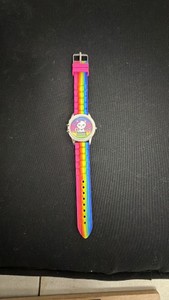 Accutime Digital Watch w Cat Face & Rainbow Band