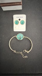 Liebe Engel Silver-Tone Bracelet & Earring Set
