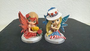 A Year of Enchantment Perpetual Calendar Collectible Figurines by Jasmine Becket-Griffith for The Hamilton CollectionBradford Exchange - February Fairy & July Fairy