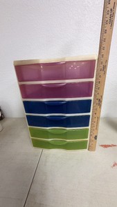 Sterlite Six-Drawer Multi-Colored Plastic Storage Unit (wout Wheels)