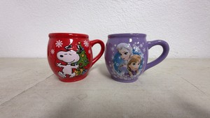 Disney Character-Themed Ceramic Belly Mugs - Lot of 2