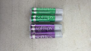 Lot of 2 - Softlips Double Mint & Berry Mint Lip ProtectantSunscreen SPF 15 Balm Tubes 2-Packs (4 tubes total)