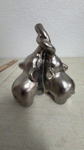 Elephant Pair Sculpture (Silver)