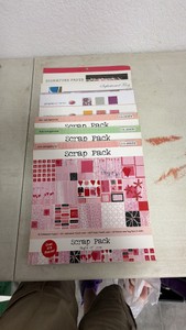 Lot of 7 12x12 Scrapbooking Paper Pads & Page kits