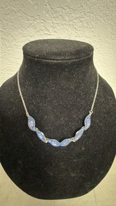 Silver-Tone Necklace w Swarovski Crystals