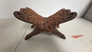 Hand-Carved Wooden Folding Book Stand