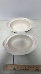 Lot of 2 Pfaltzgraff Large Oval Vegetable Bowls in the Tea Rose Pattern