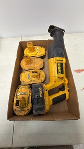 DeWalt 18V Cordless Reciprocating Saw (Model DC385) w Five 18V Ni-CdXRP Battery Packs