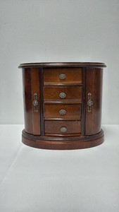 Wooden Oval Jewelry Chest