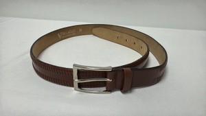 Villagio Leathergoods Belt w Silver-Tone Rectangular Buckle (Mens 38)