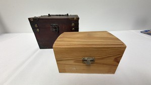 Lot of 2 Wooden Storage Boxes