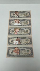 Set of 5 Novelty One-Million-Dollar Bills