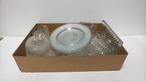 Mixed Lof of Clear Pressed-Glass Tableware - 21 Pieces
