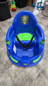 Flybar 6V Battery-Powered Ride-On Bumper Car (Blue & Green)