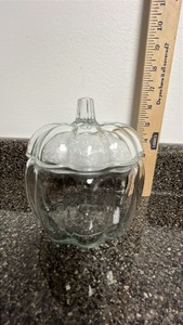 Pumpkin glass jar