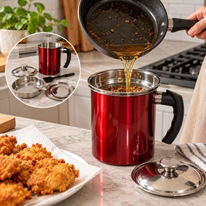 Stainless steel oil filter pot
