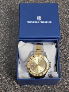 Brand new Invicta Montres Prestige Men's Silver & Gold tone Dial Watch 44mm MPW-0264